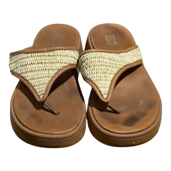 FitFlop Pietra Woven Platform Sandals Tan Women's Size 7 Comfort Orthotic Sandal - Picture 4 of 7